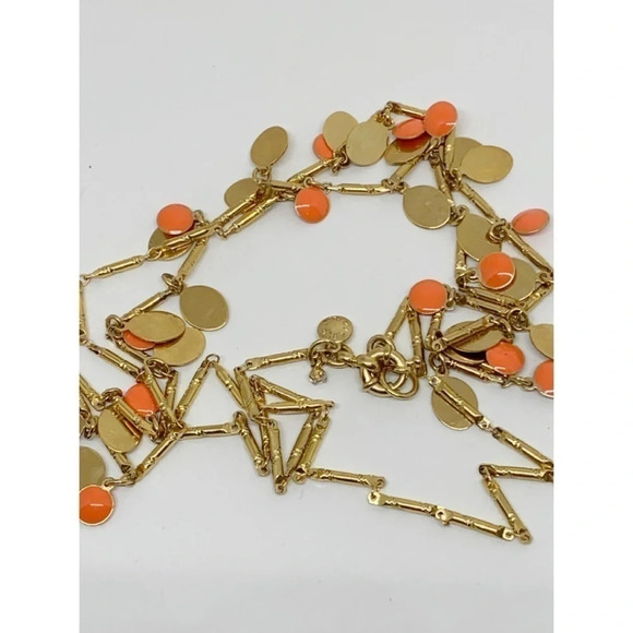 J. Crew Gold & Orange Cha Cha Necklace - Picture 2 of 2